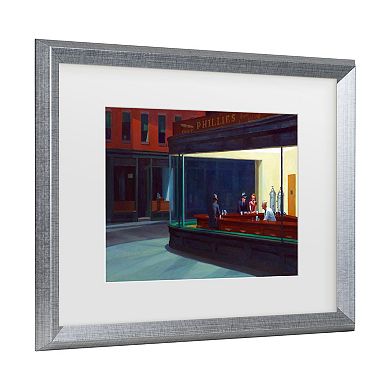 Edward Hopper Nighthawks Silver Framed Wall Art