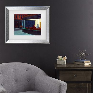 Edward Hopper Nighthawks Silver Framed Wall Art