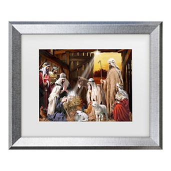 Trademark Fine Art The Macneil Studio Nativity Scene Matted Framed Art