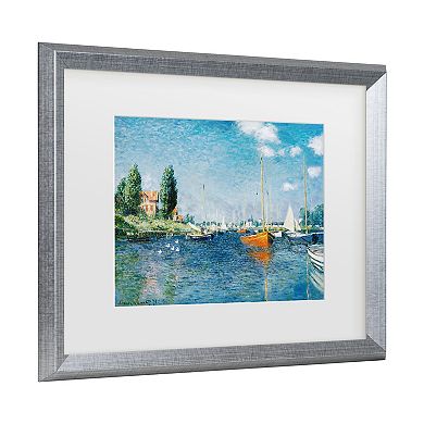 Trademark Fine Art Claude Monet Red Boats at Argenteuil Matted Framed Art