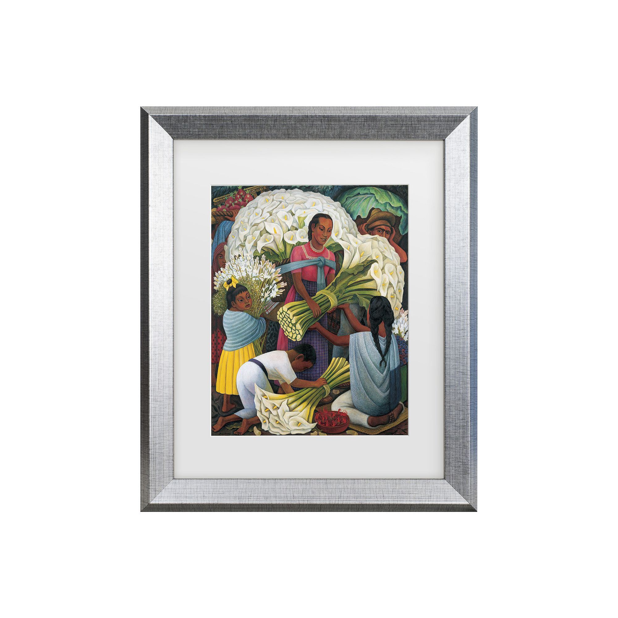 Trademark Fine Art Diego Rivera The Flower Vendor Matted Framed Art, Multi