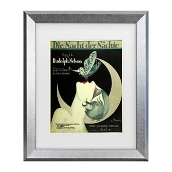 Trademark Fine Art Vintage Apple Collection Art Deco Music Sheet Matted Framed Art