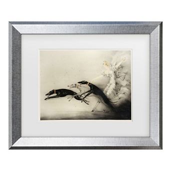 Trademark Fine Art Vintage Apple Collection Art Deco Greyhounds Matted Framed Art