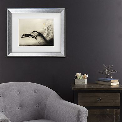 Trademark Fine Art Vintage Apple Collection Art Deco Woman Greyhounds Matted Framed Art