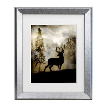 Trademark Fine Art LightBoxJournal Mystic Deer Matted Framed Art