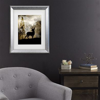 Trademark Fine Art LightBoxJournal Mystic Deer Matted Framed Art