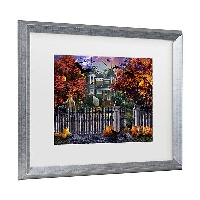 Trademark Fine Art Nicky Boehme Halloween House Matted Framed Art