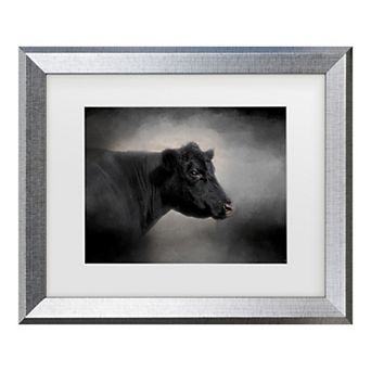 Trademark Fine Art Jai Johnson Portrait Of The Black Angus Matted Framed Art