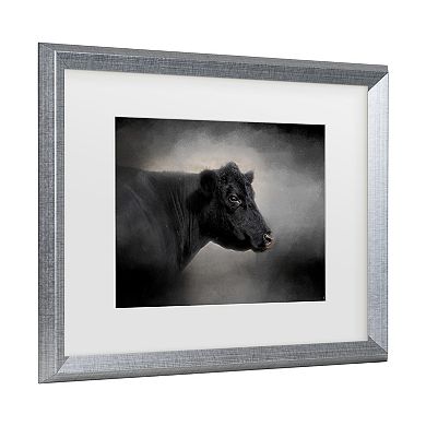 Trademark Fine Art Jai Johnson Portrait Of The Black Angus Matted Framed Art