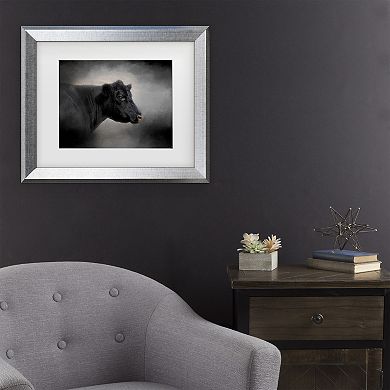 Trademark Fine Art Jai Johnson Portrait Of The Black Angus Matted Framed Art