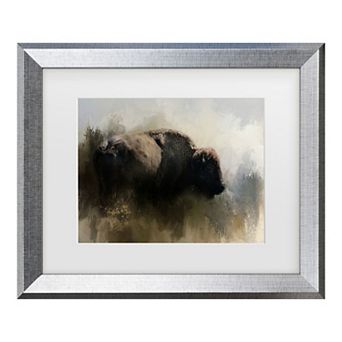 Trademark Fine Art Jai Johnson Abstract American Bison Matted Framed Art