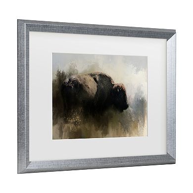 Trademark Fine Art Jai Johnson Abstract American Bison Matted Framed Art