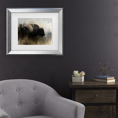Trademark Fine Art Jai Johnson Abstract American Bison Matted Framed Art