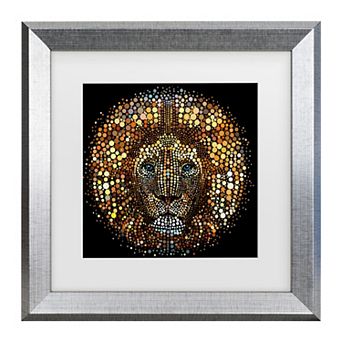 Trademark Fine Art ALI Chris Paint Dawb Lion Matted Framed Art
