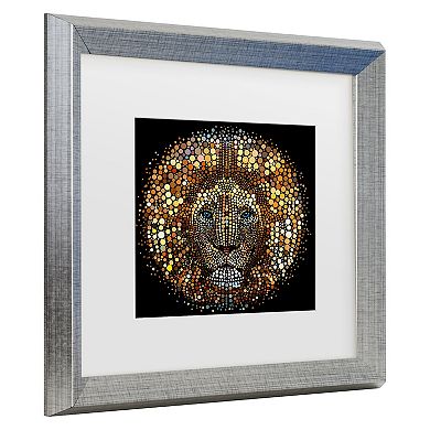 Trademark Fine Art ALI Chris Paint Dawb Lion Matted Framed Art