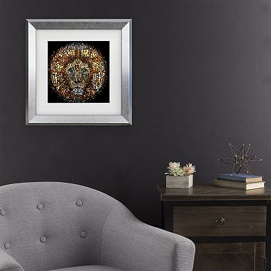 Trademark Fine Art ALI Chris Paint Dawb Lion Matted Framed Art