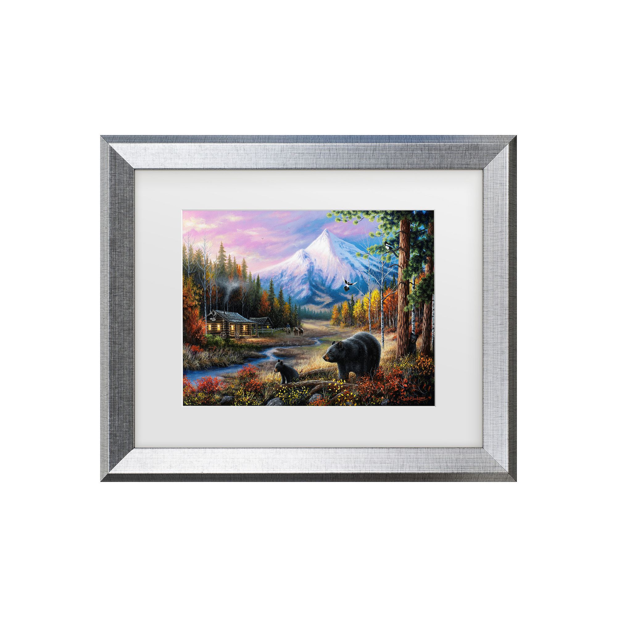 Trademark Fine Art Chuck Black Routine Visitors Matted Framed Art, Multi