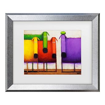 Trademark Fine Art Daniel Patrick Kessler Rainbow Dogs Matted Framed Art