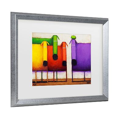 Trademark Fine Art Daniel Patrick Kessler Rainbow Dogs Matted Framed Art