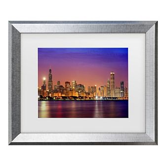 Trademark Fine Art Mike Jones Photo Chicago Skyline Matted Framed Art