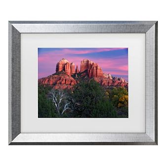 Trademark Fine Art Mike Jones Photo Sedona Cathedral Rock Dusk Matted Framed Art