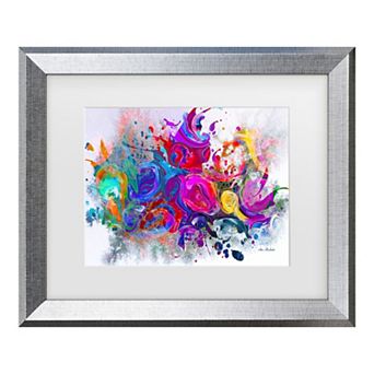 Trademark Fine Art Ata Alishahi Dark Color Explosion Matted Framed Art