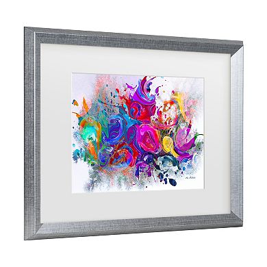 Trademark Fine Art Ata Alishahi Dark Color Explosion Matted Framed Art