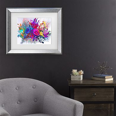 Trademark Fine Art Ata Alishahi Dark Color Explosion Matted Framed Art