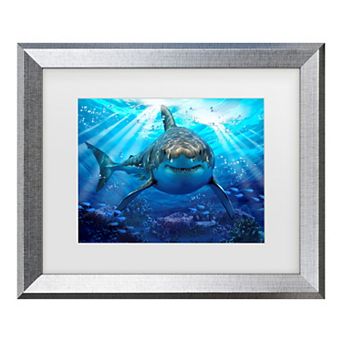 Trademark Fine Art Howard Robinson Stalking Shark Matted Framed Art