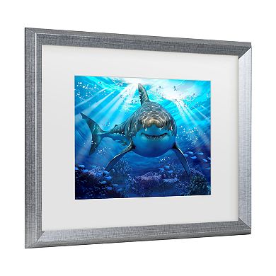 Trademark Fine Art Howard Robinson Stalking Shark Matted Framed Art