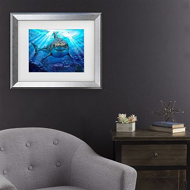 Trademark Fine Art Howard Robinson Stalking Shark Matted Framed Art