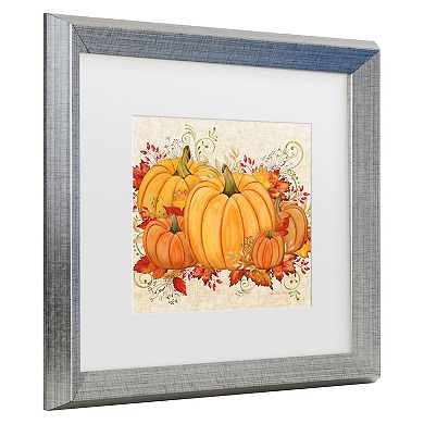 Trademark Fine Art Jean Plout Fall Pumpkins Matted Framed Art