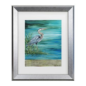 Trademark Fine Art Jean Plout Great Blue Heron Matted Framed Art
