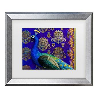 Trademark Fine Art Maria Rytova Indian Peacock Matted Framed Art