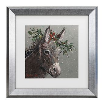 Trademark Fine Art Mary Miller Veazie Mary Beth The Christmas Donkey Matted Framed Art