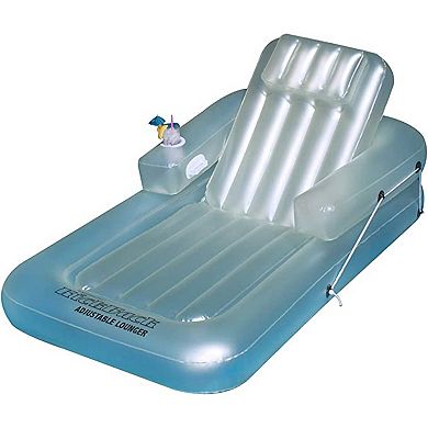 Swimline Kickback Swimming Pool Inflatable Lounger Adjustable Chair Float, White