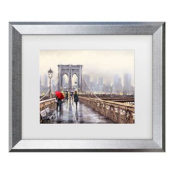 Trademark Fine Art The Macneil Studio Brooklyn Bridge Matted Framed Art
