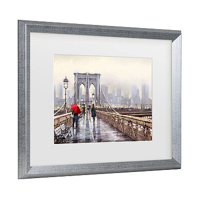 Trademark Fine Art The Macneil Studio Brooklyn Bridge Matted Framed Art