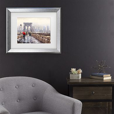 Trademark Fine Art The Macneil Studio Brooklyn Bridge Matted Framed Art