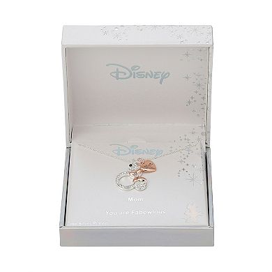 Disney's Minnie Mouse Two Tone "Mom" Charm Necklace 