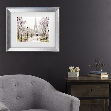 Trademark Fine Art The Macneil Studio Eiffel Tower Pastel Matted Framed Art