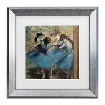 Trademark Fine Art Edgar Degas Dancers in Blue 1890 Matted Framed Art