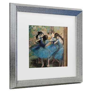 Trademark Fine Art Edgar Degas Dancers in Blue 1890 Matted Framed Art
