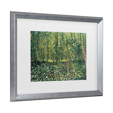 Trademark Fine Art Vincent van Gogh Trees and Undergrowth, 1887 Matted Framed Art