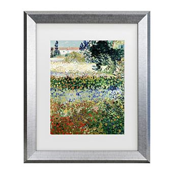 Trademark Fine Art Vincent van Gogh Garden in Bloom Matted Framed Art