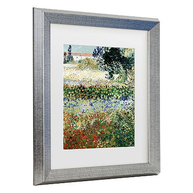Trademark Fine Art Vincent van Gogh Garden in Bloom Matted Framed Art