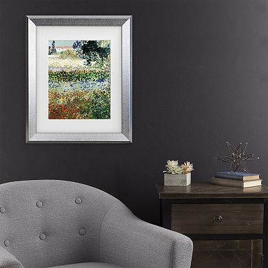 Trademark Fine Art Vincent van Gogh Garden in Bloom Matted Framed Art