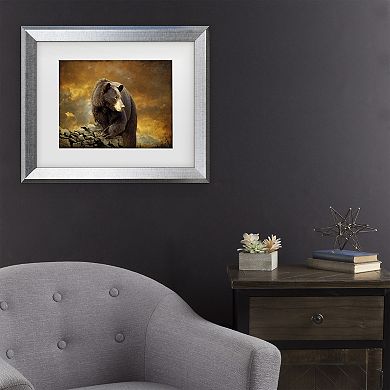 Trademark Fine Art Lois Bryan The Bear Went Over the Mountain Matted Framed Art