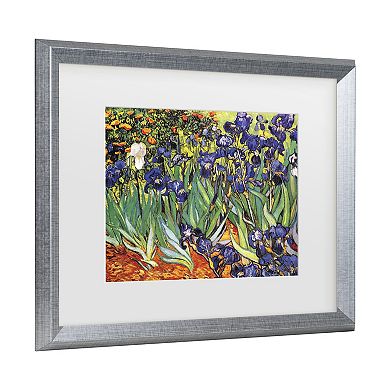 Trademark Fine Art Vincent van Gogh Irises at Saint Remy Matted Framed Art