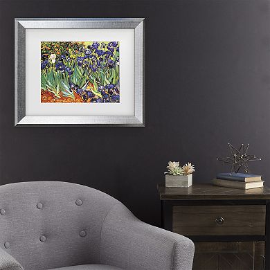 Trademark Fine Art Vincent van Gogh Irises at Saint Remy Matted Framed Art